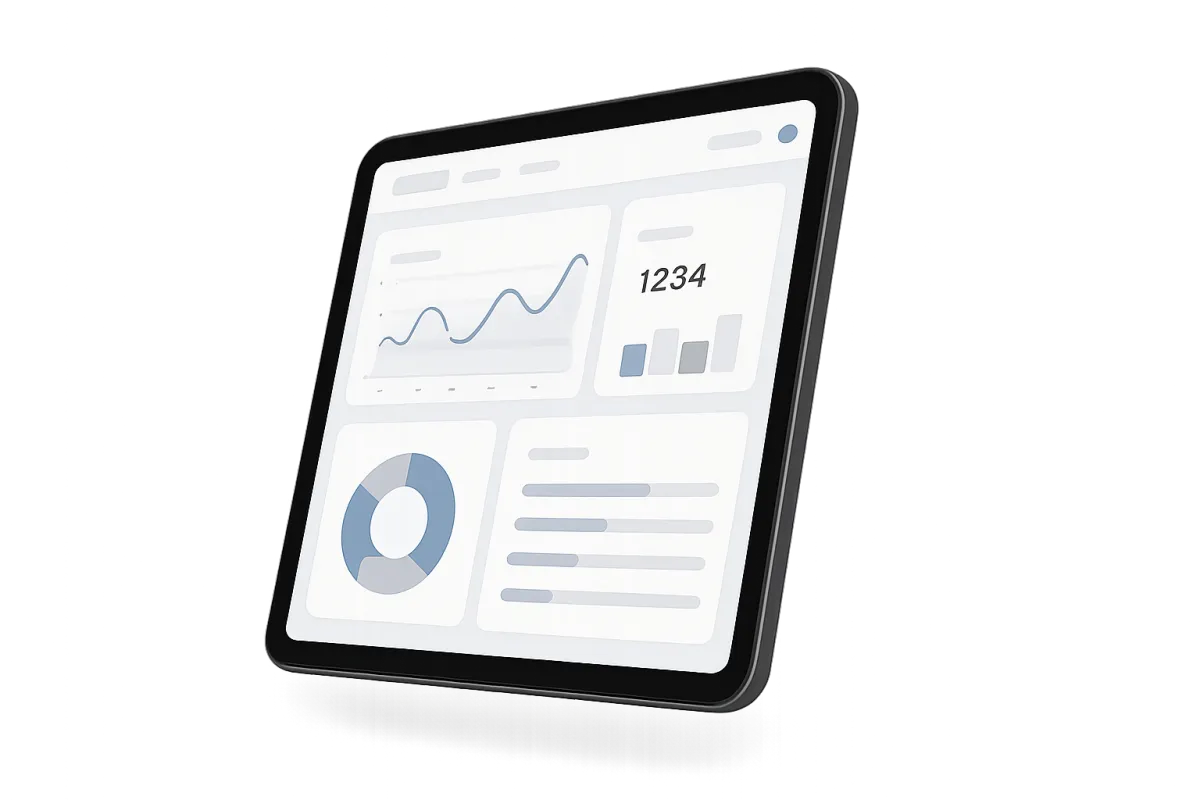 Schermafbeelding van Deeper-cloud.nu dashboard op een tablet