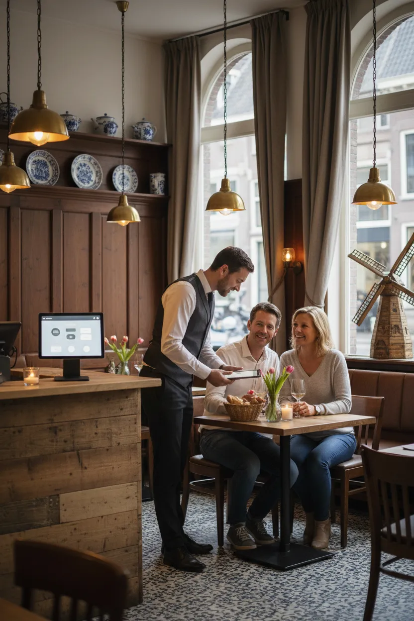 Volledig restaurant met Serveo in gebruik