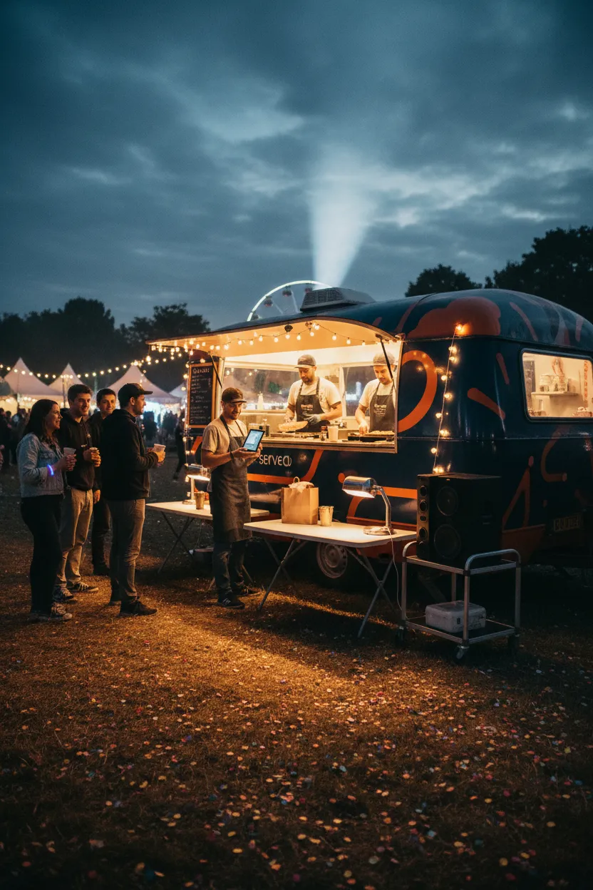 Foodtruck met Serveo in gebruik