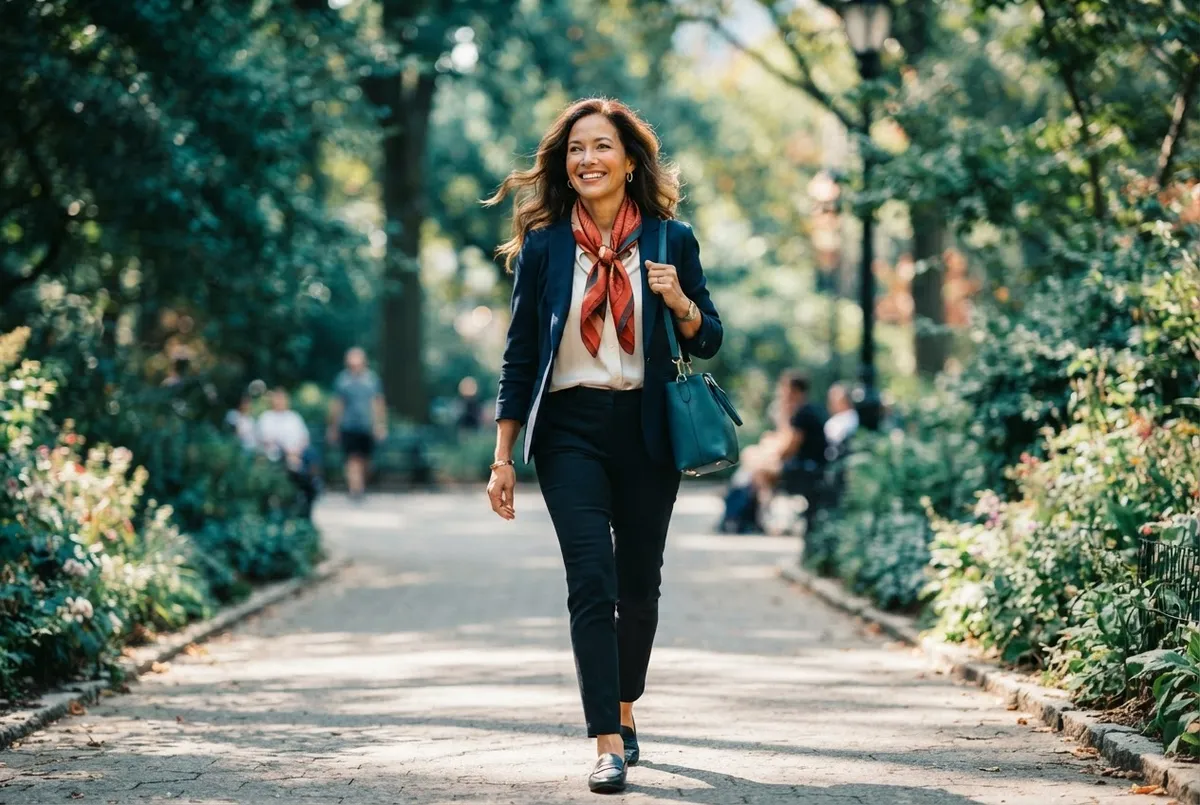 Active professional woman in bright natural light radiating executive vitality