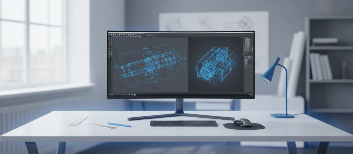 Clean CAD design and drafting workspace for Australian manufacturing