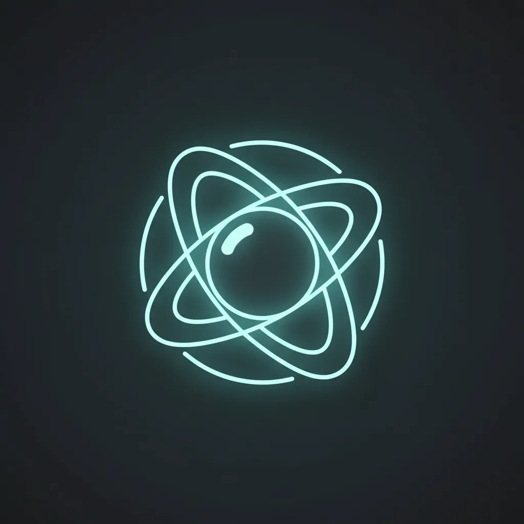Decorative orbit badge with cyan glow