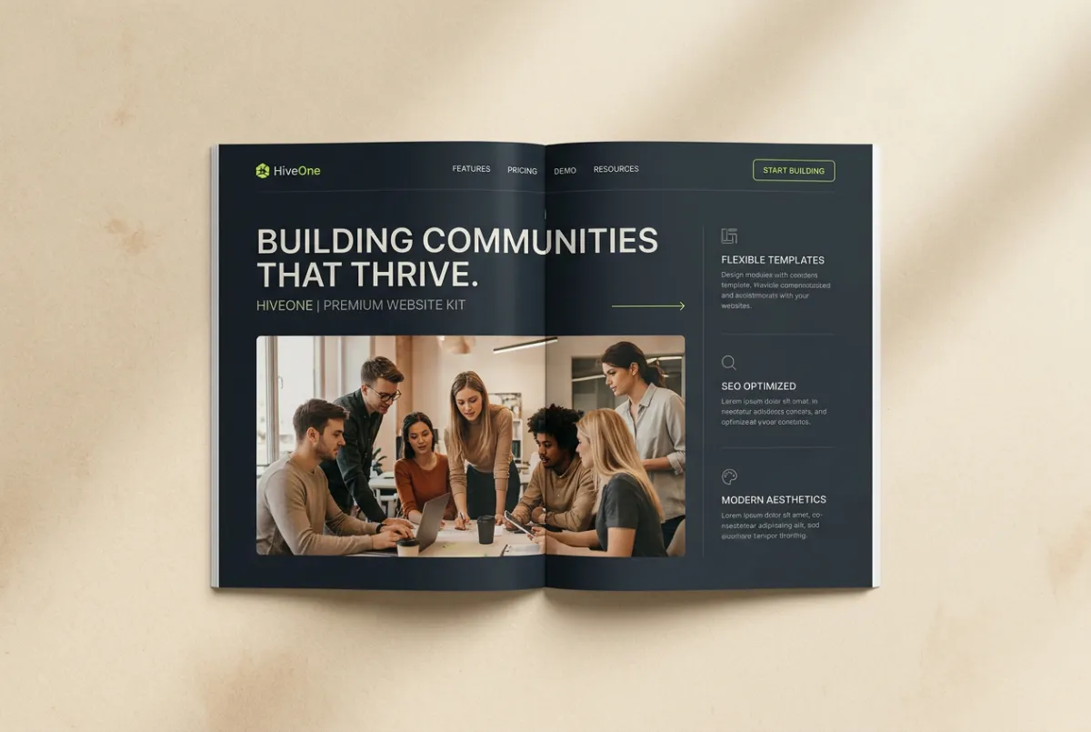 Website Kits Editorial Template Showcase