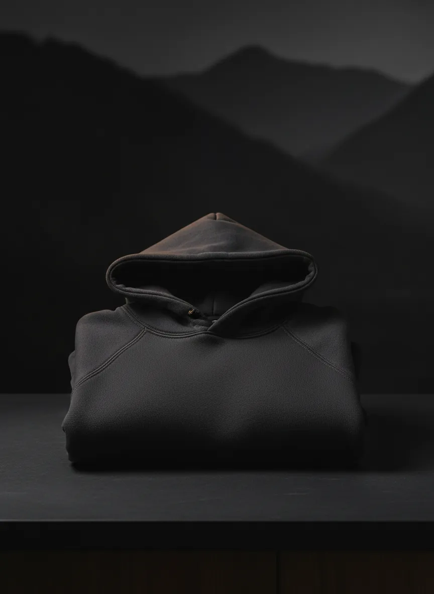 Signature Heavyweight Hoodie in cinematic lighting