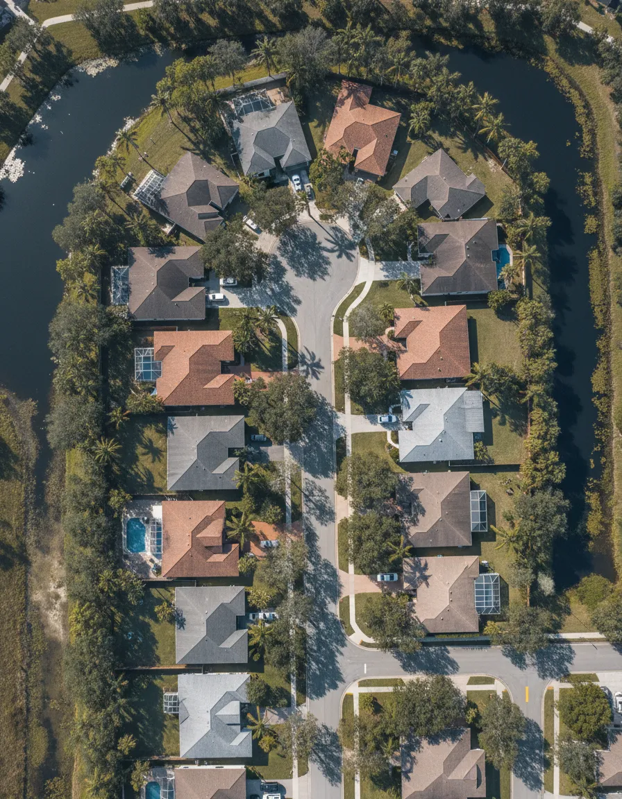 Beautiful Central Florida neighborhood skyline map indicating areas we buy houses in Orlando