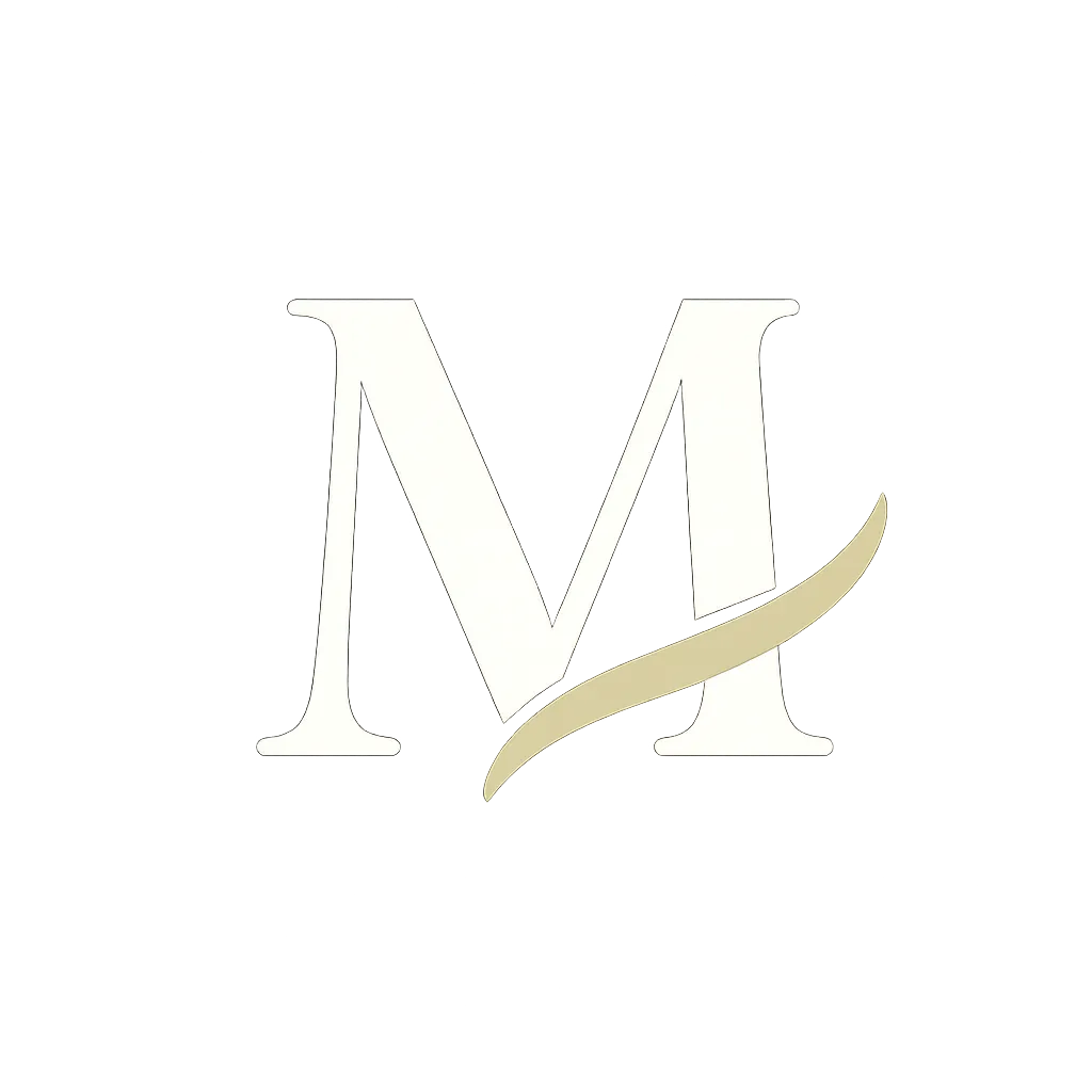 Logo featuring 'THE Michelle K.' in white, elegant script and serif fonts with a subtle golden swoosh.
