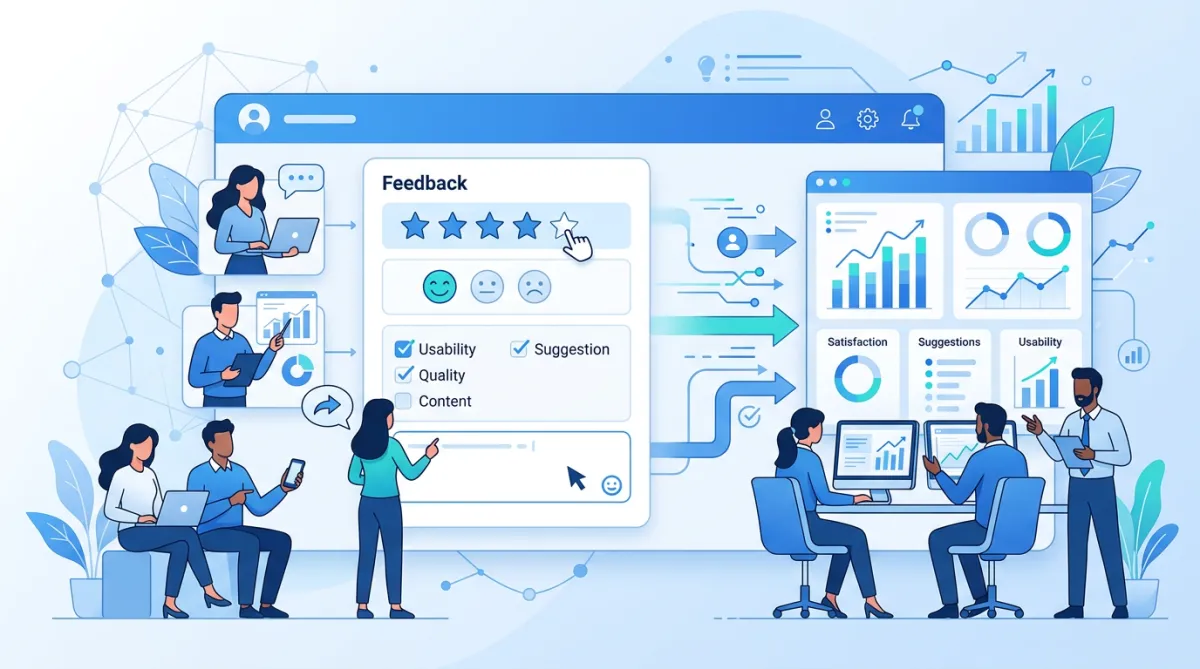 Customer feedback process dashboard showcasing automated review requests and team response management