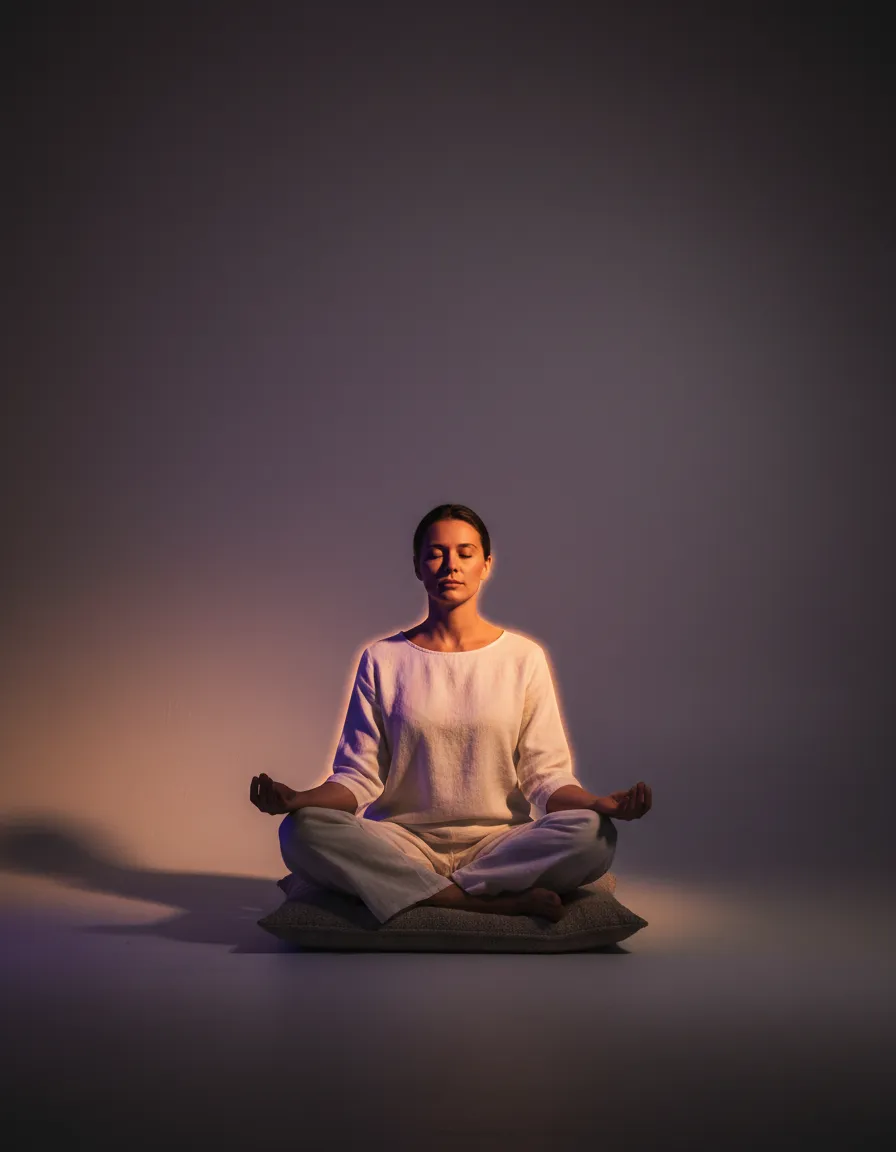 A serene, softly lit moment representing deep mental relaxation