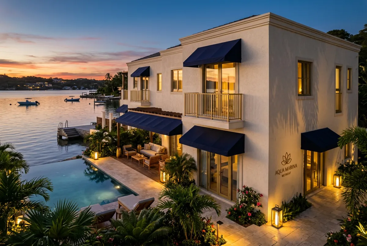 Luxury boutique hotel and waterside wellness retreat suites