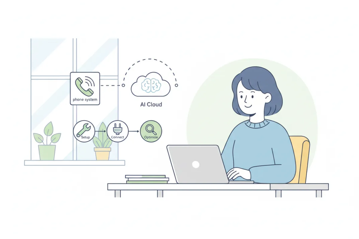 AI receptionist setup process illustration
