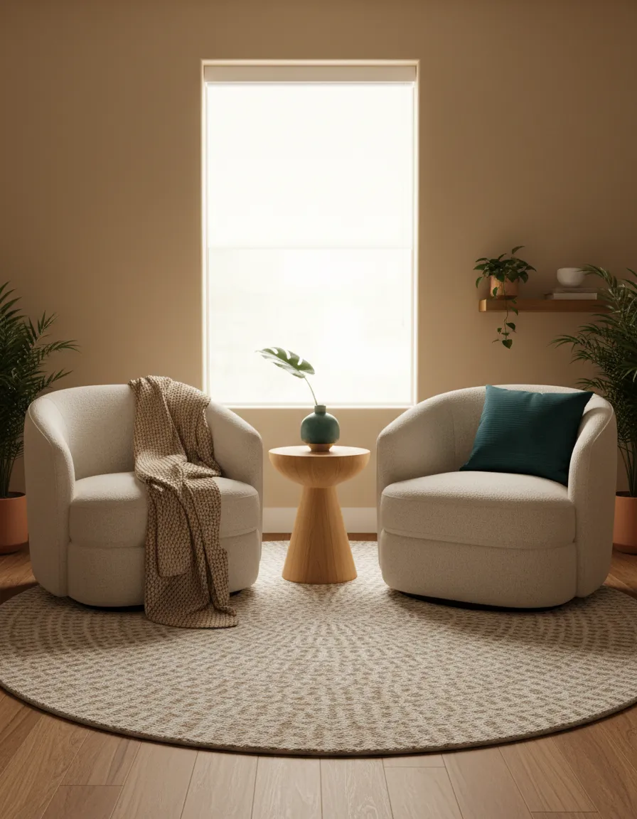 Warm and supportive therapy environment for anxiety treatment