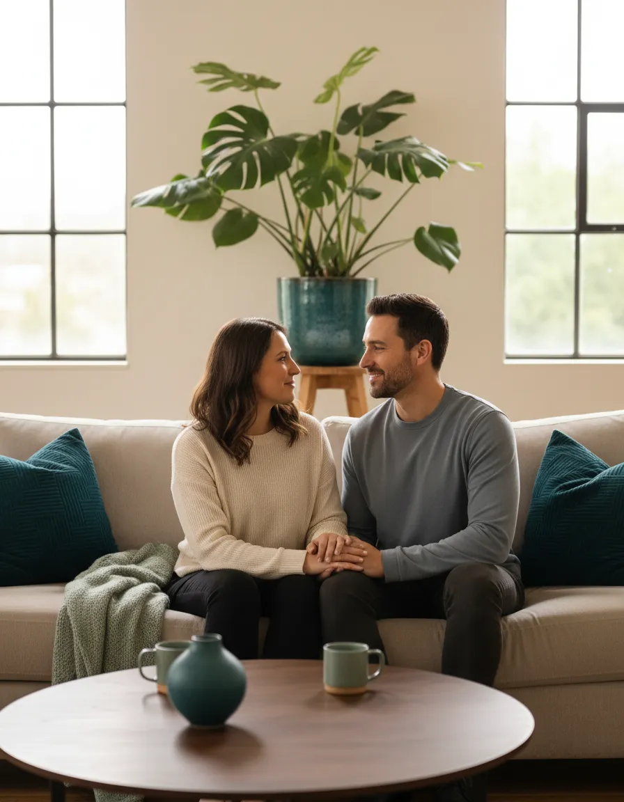 A person engaging in a supportive conversation, representing emotional connection and relationships.