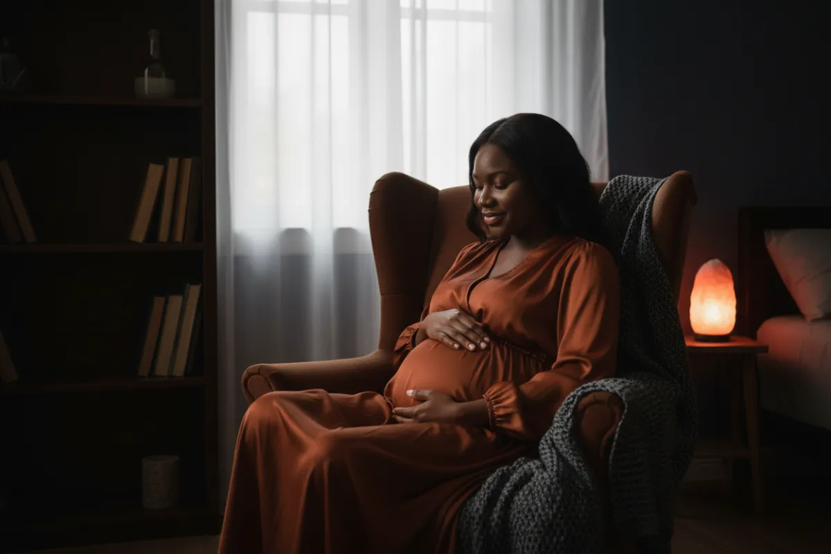 Pregnant woman seeking serene mental health care