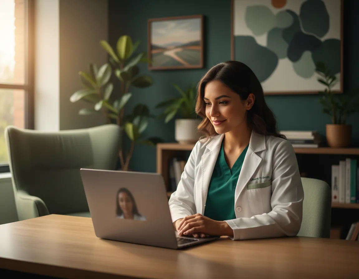 Compassionate telehealth consultation between a healthcare professional and a patient