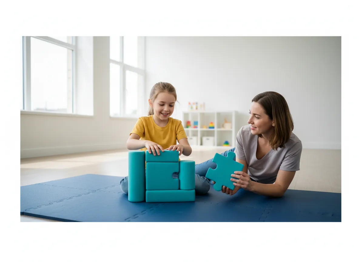 Child engaged in play therapy for ADHD support
