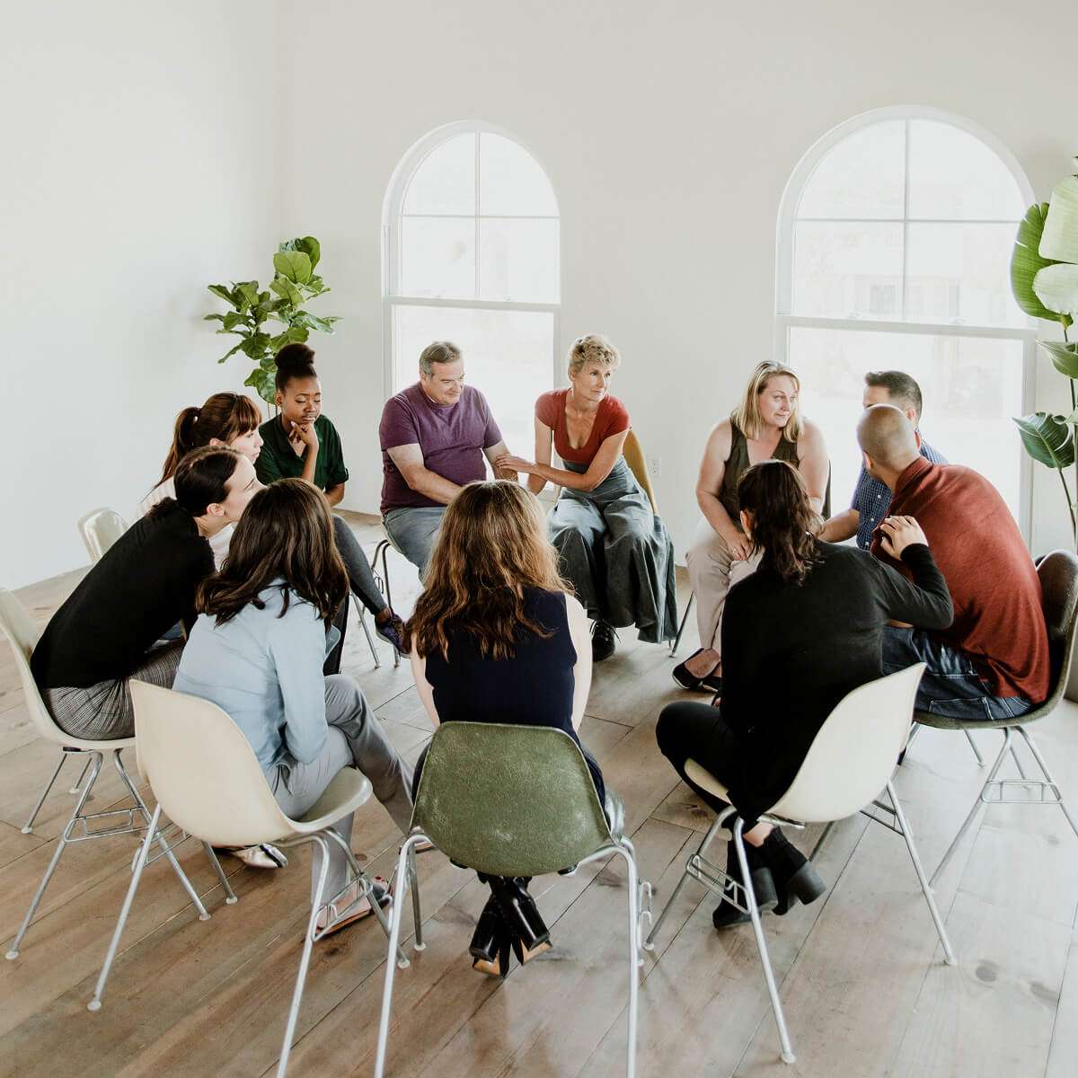 Group therapy session for mental health support