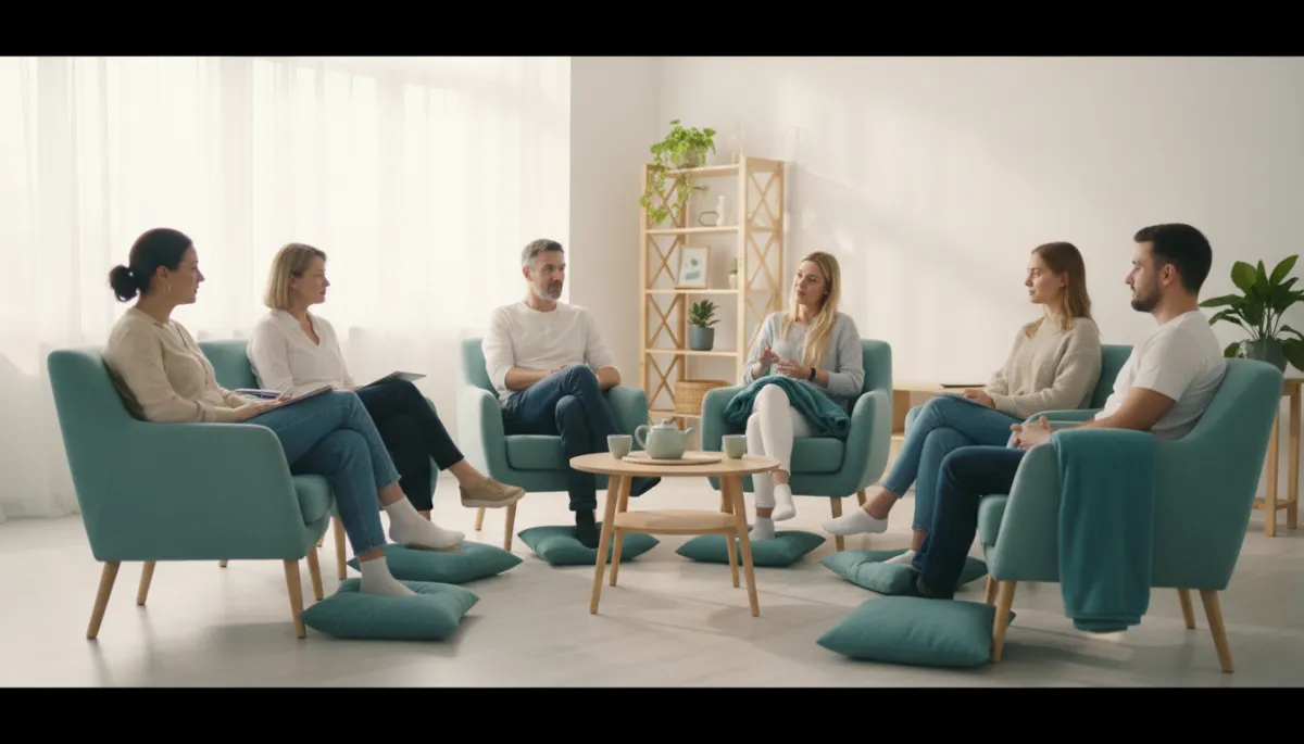 Group therapy session showing everyday functioning support