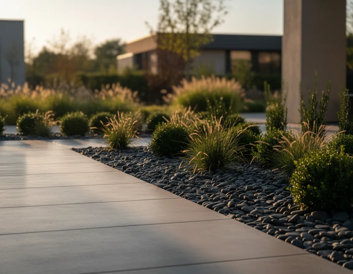 River rock sample in a landscape setting