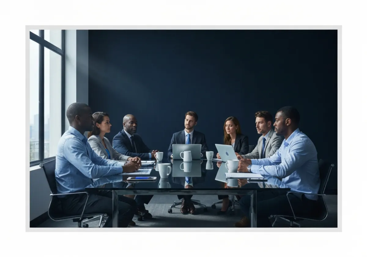 Corporate consulting strategy session in a professional office
