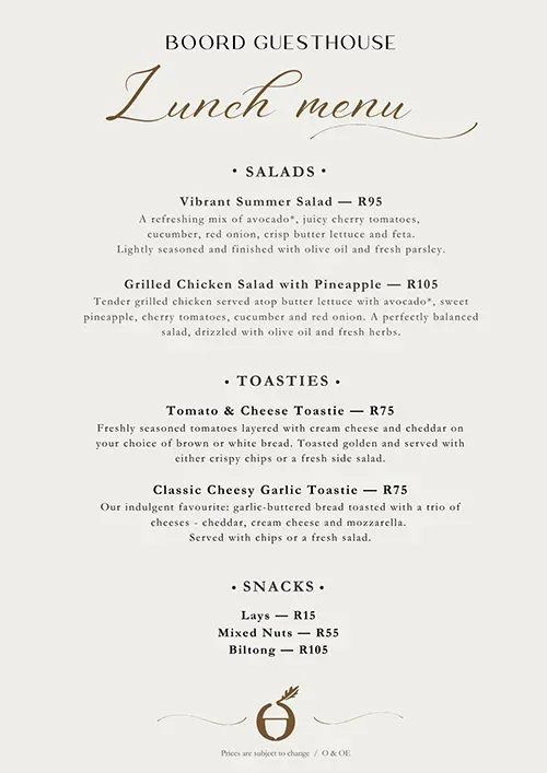 Lunch Menu Page 1