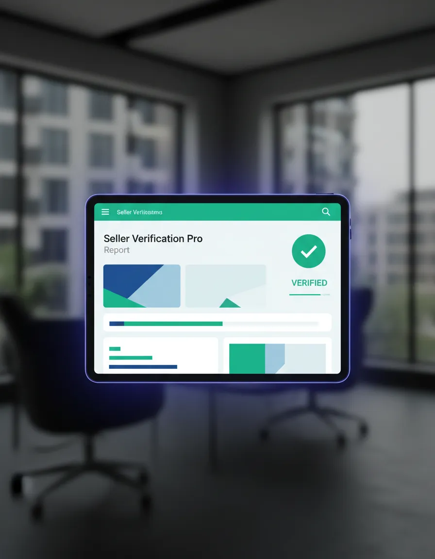 High-fidelity mockup of a completed Seller Verification Pro report.