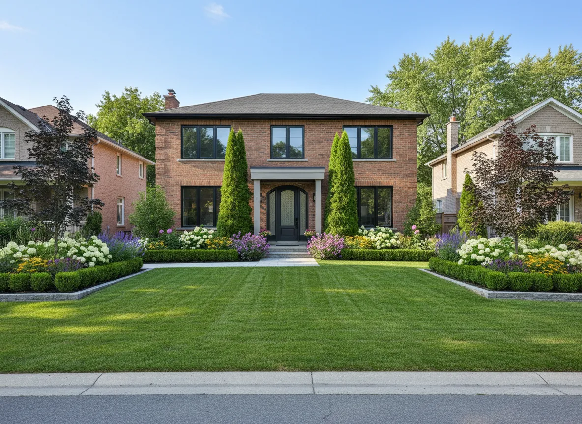 Professional Etobicoke landscaping and lawn care for residential front yard