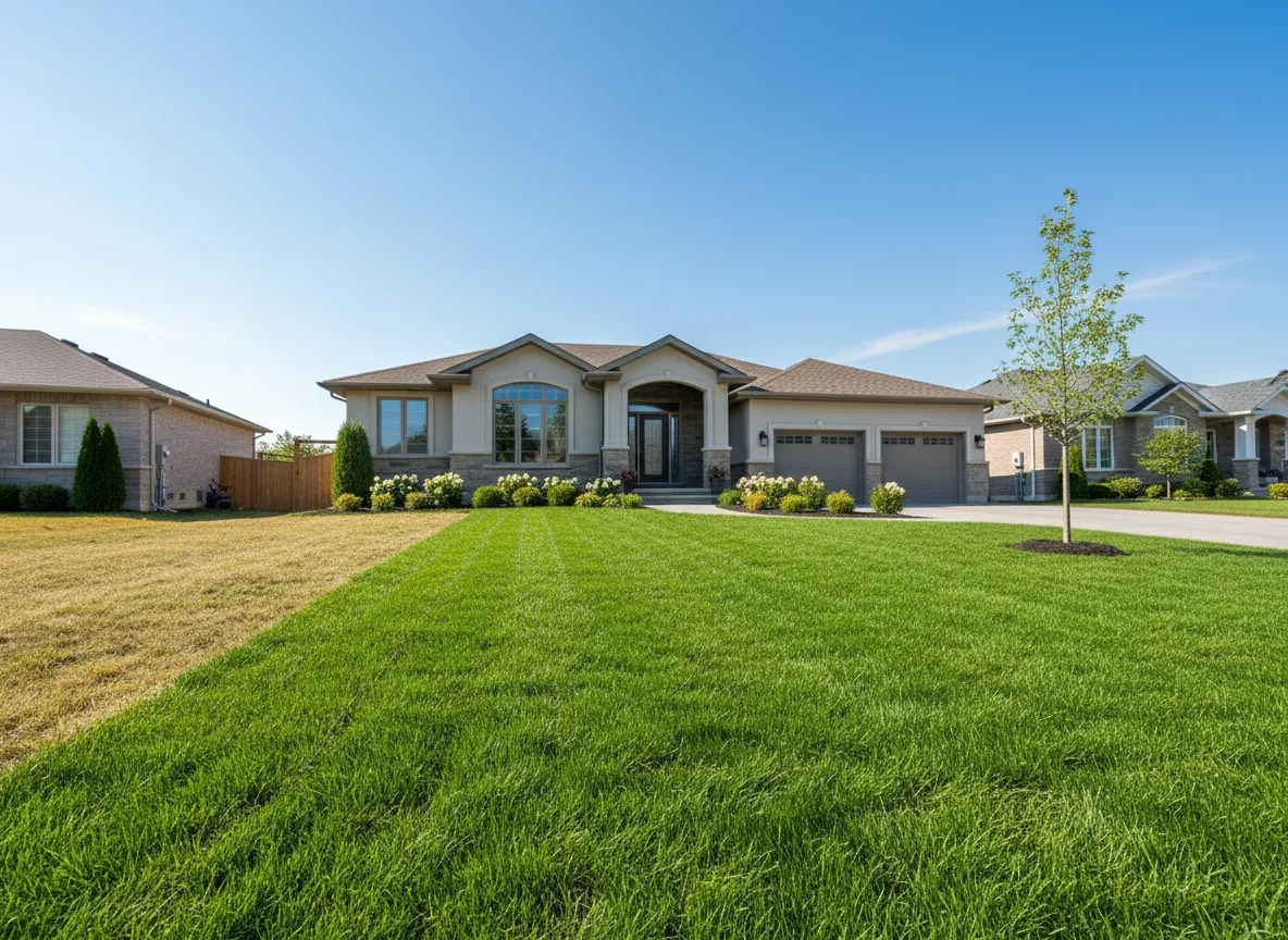 Fresh sod installation on a GTA residential lawn