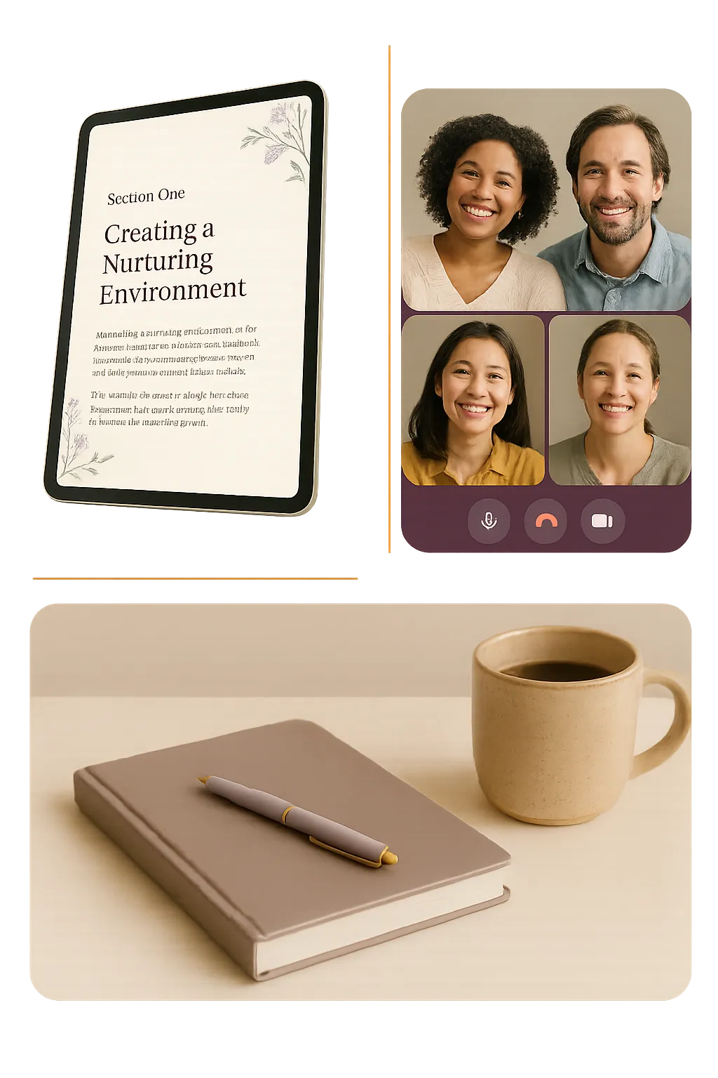Plataforma comunitaria Criando Juntos y recursos en dispositivo