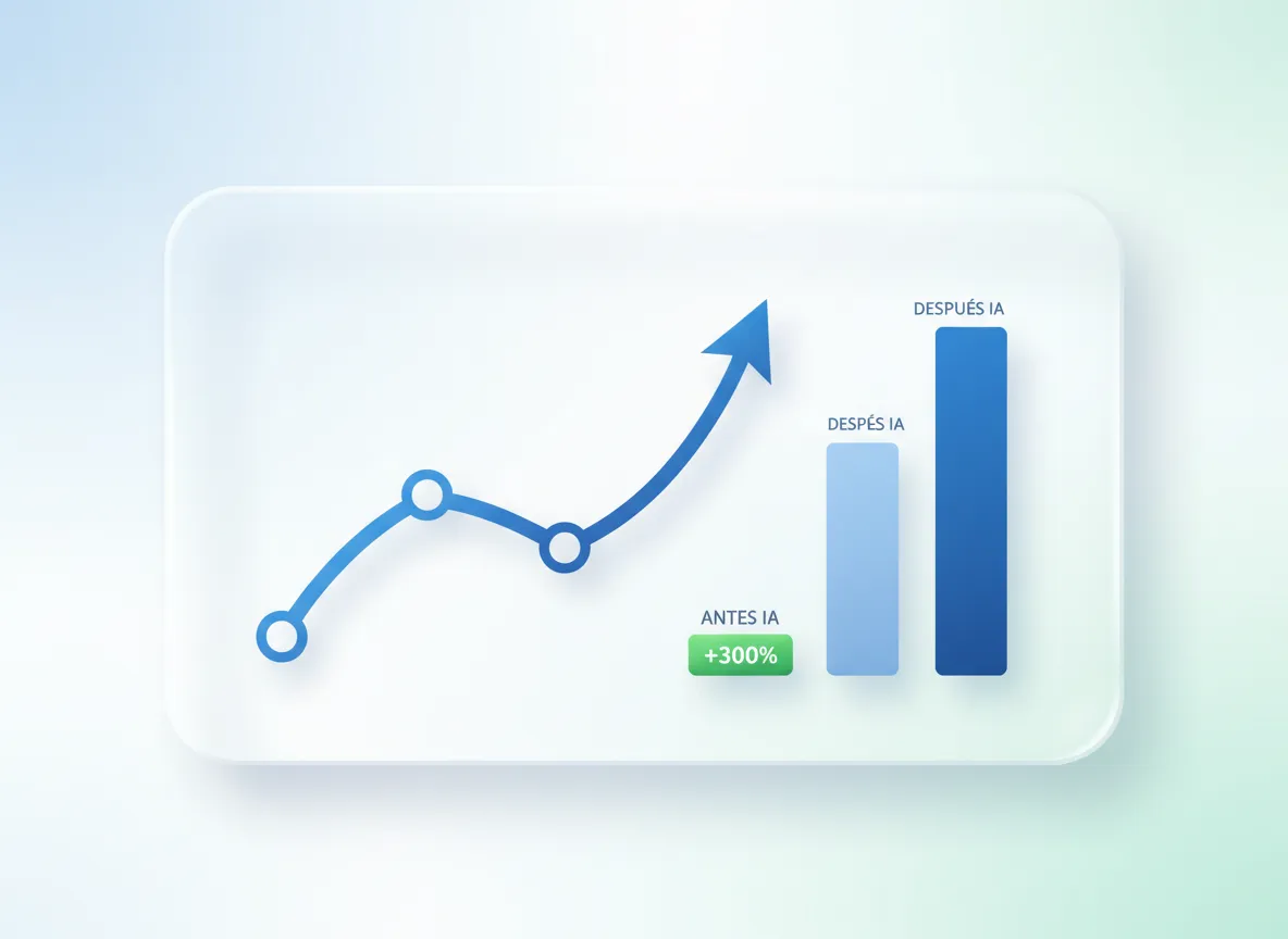 Gráfico de crecimiento de ventas con agentes de IA