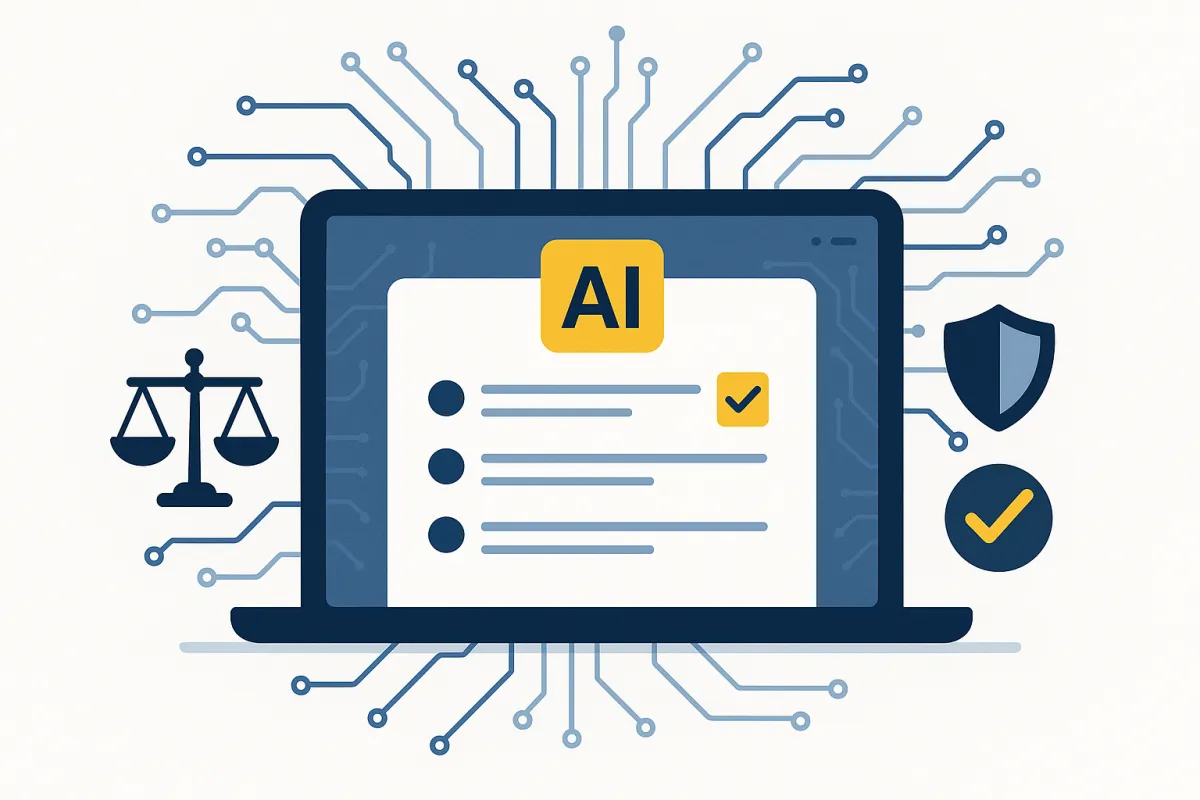 How It Works — Spiggle AI‑powered legal questionnaire illustration in brand style