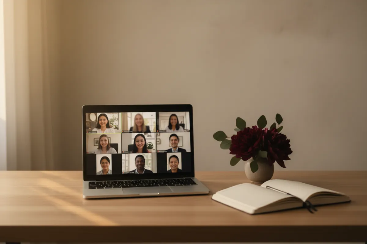 Online digital meetup community screen