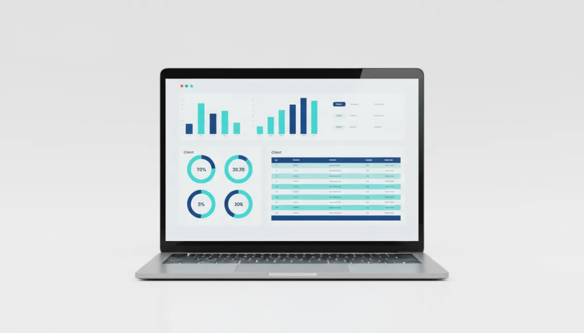 Laptop showing software interface