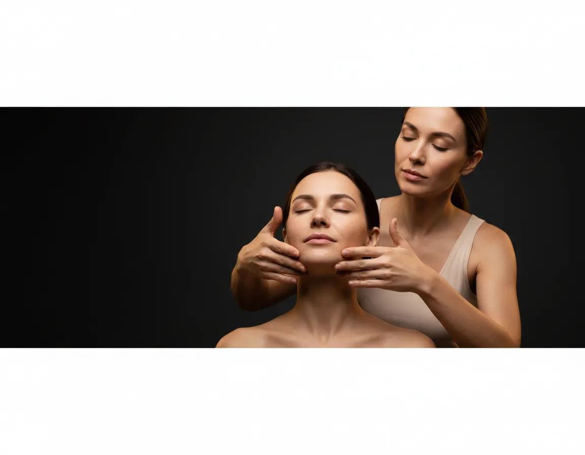 Serene portrait demonstrating fascial-based touch