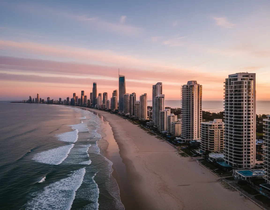 Gold Coast beach and skyline
