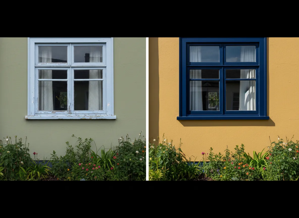 After exterior trim painting