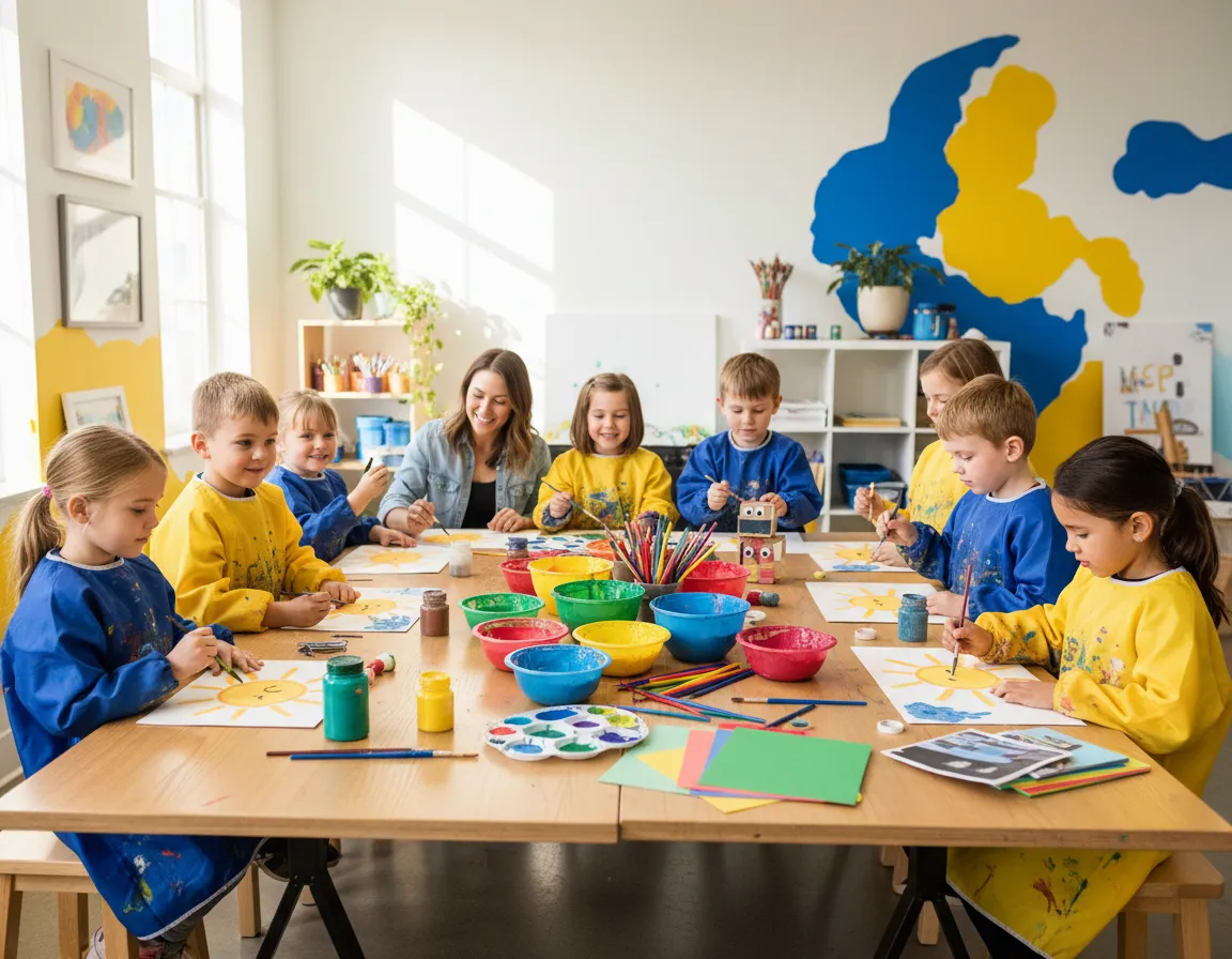 Kids painting and being creative