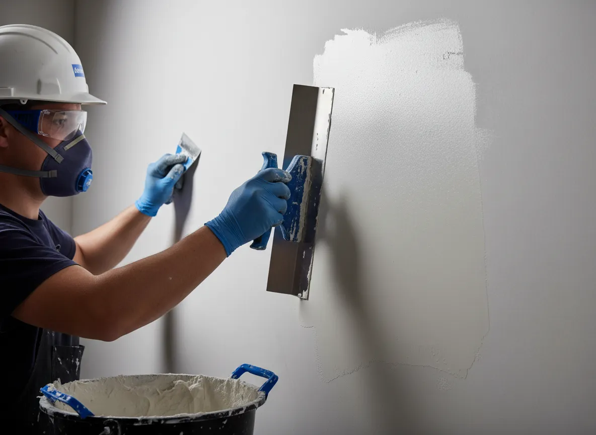 Applying smooth skim coat layer