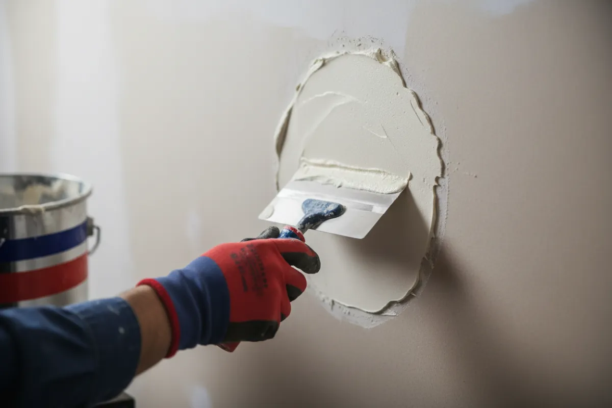 Drywall mudding and patching process