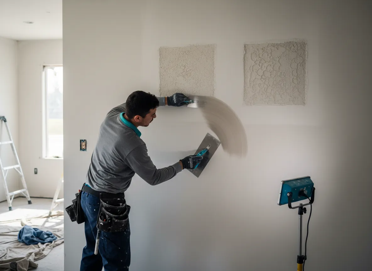 Stucco texture matching and finishing