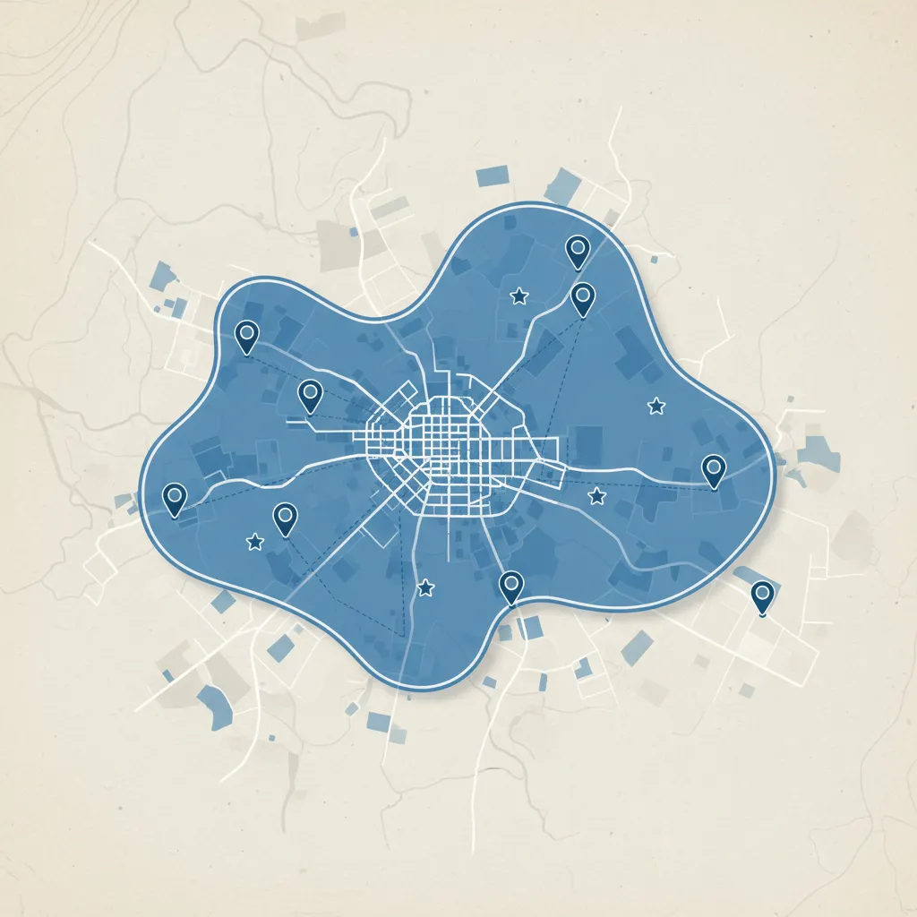 Map showing our local service area coverage