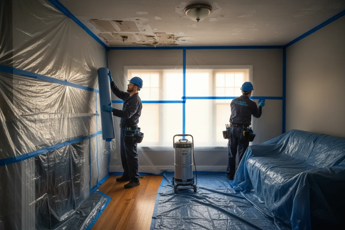 Patch Medics professional crew sealing a room