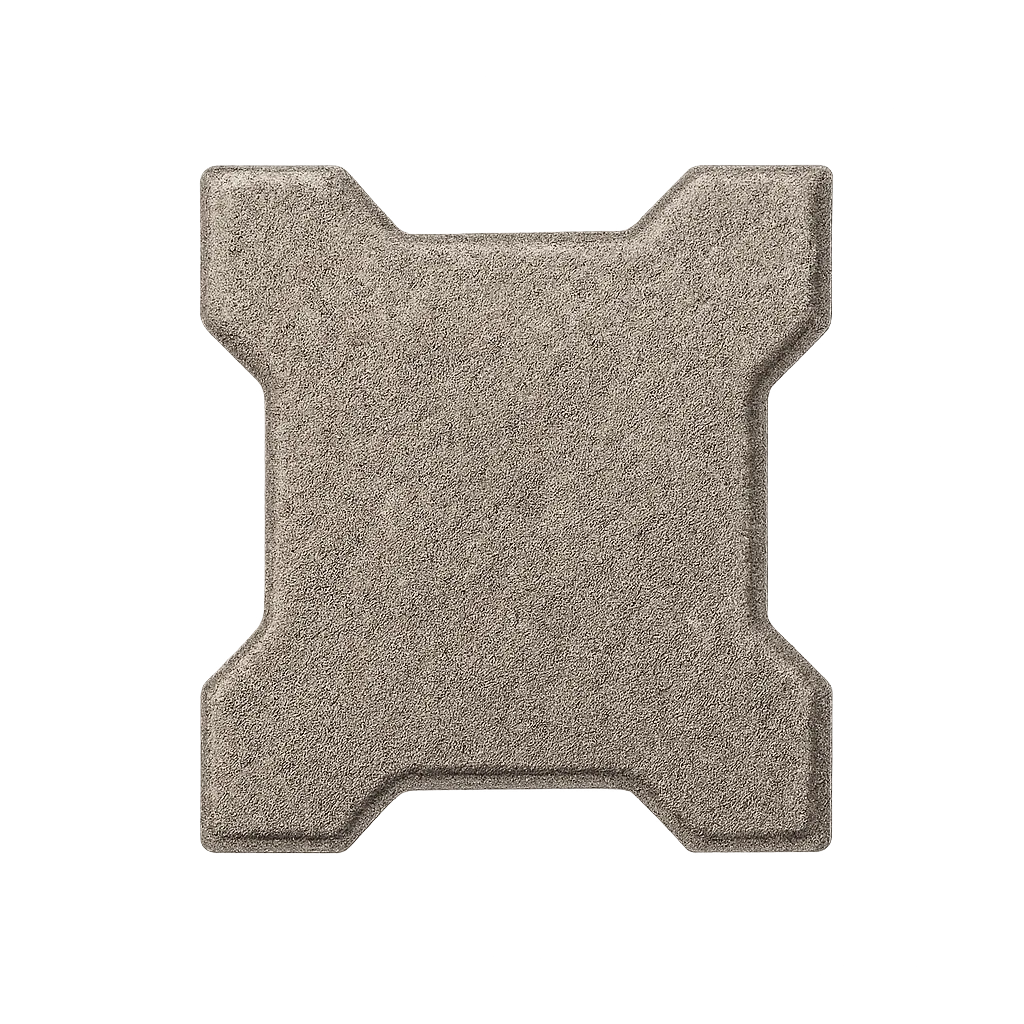 Close-up of a single custom interlocking paver unit from the PrairieStone collection.