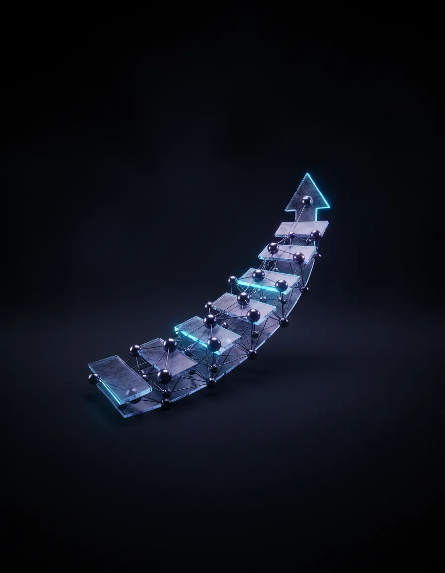 Abstract dark representation of business growth and strategy