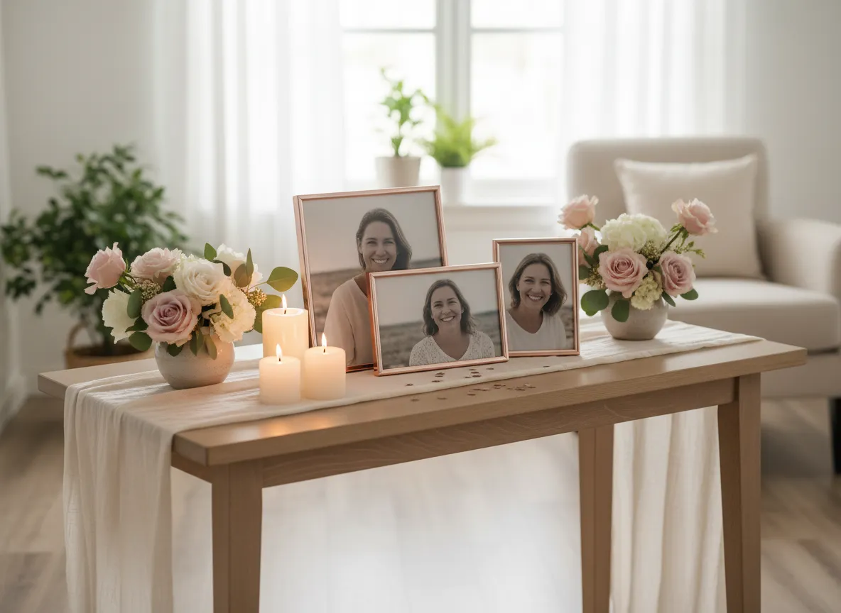 Memorial or celebration of life space styled with care