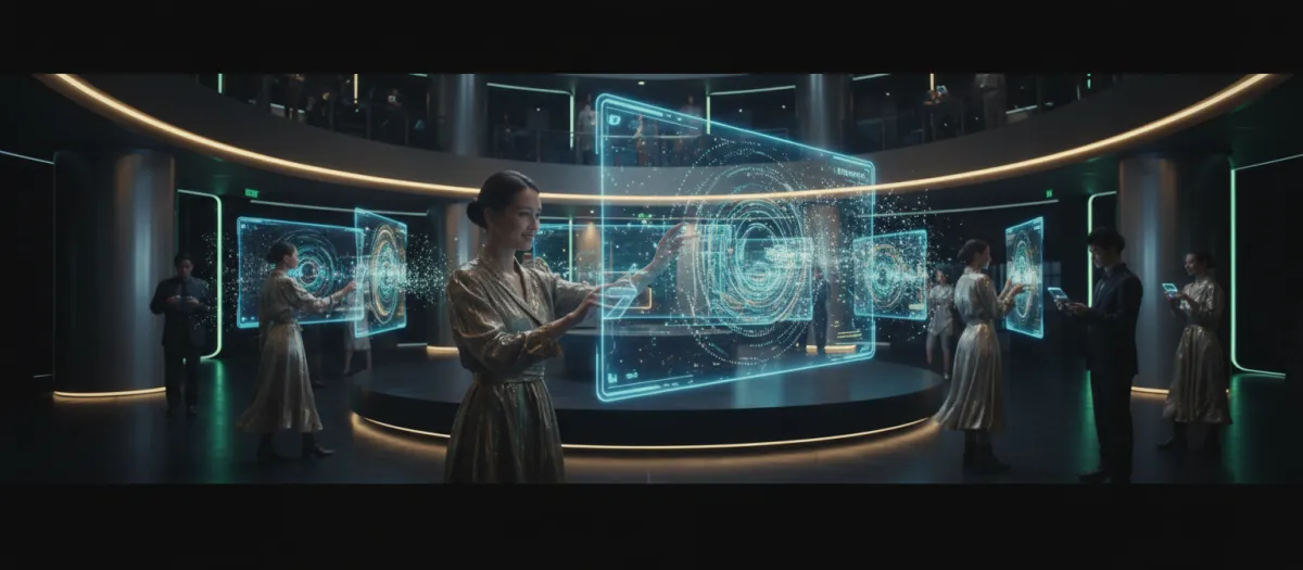 Futuristic banking core with POS payment terminals, crypto transaction holograms, and people using crypto payments in high-end retail settings