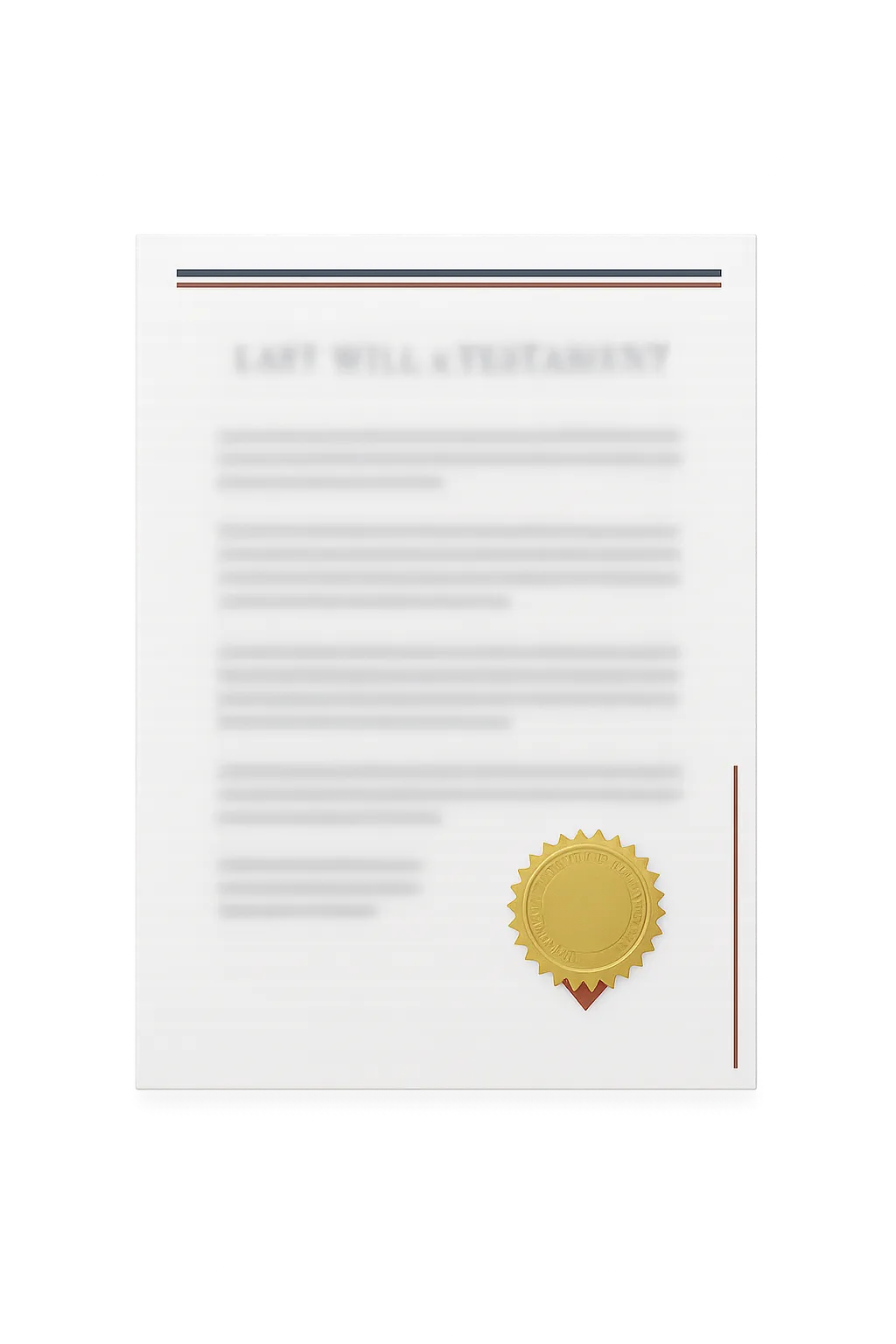 Document Preview Card showing a sample Last Will and Testament with a Ready for Notarization seal