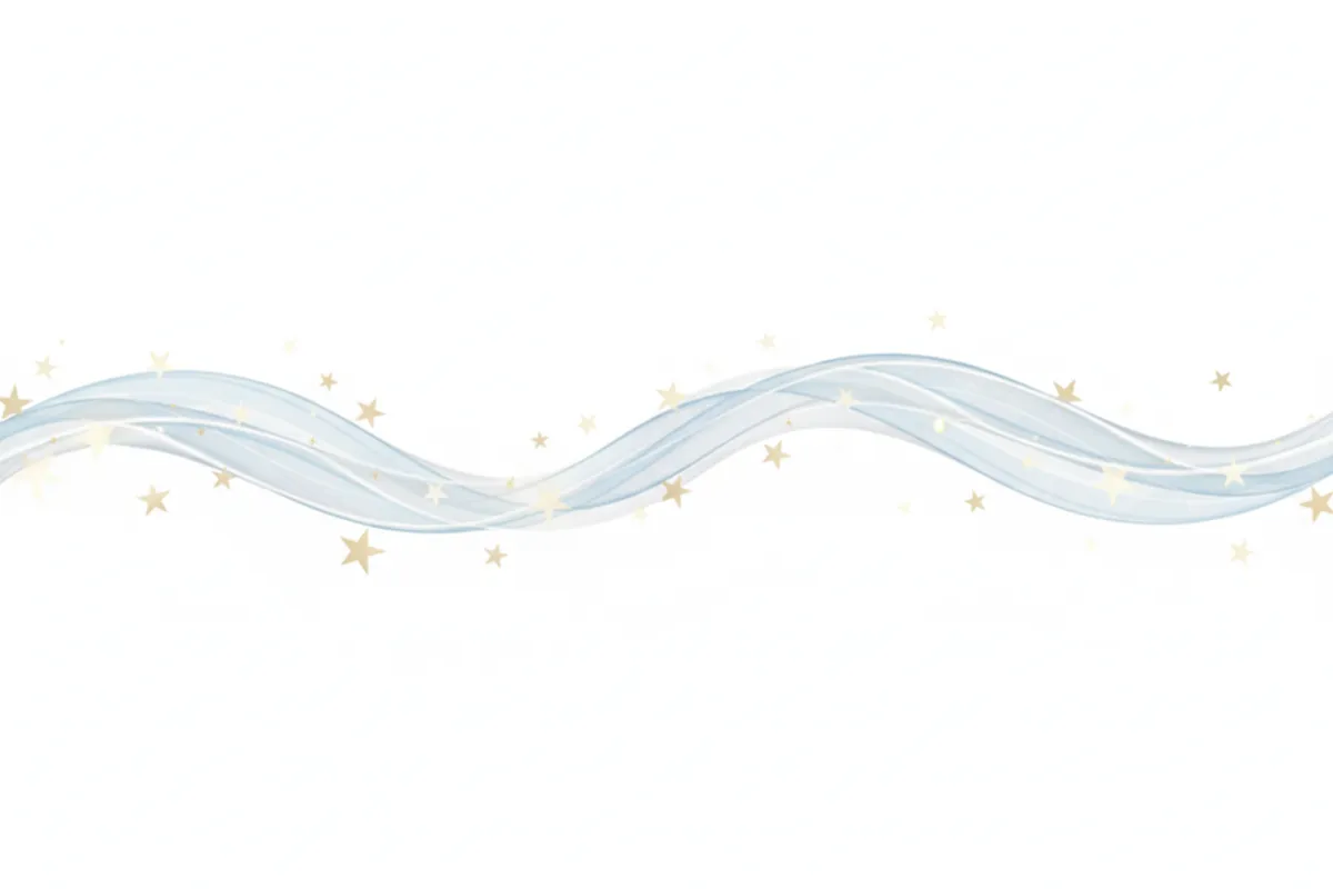 Decorative banner with wave pattern and stars