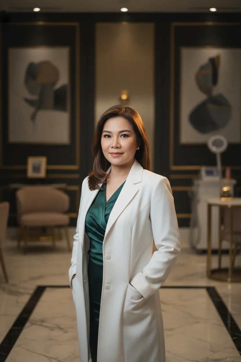 Lead aesthetic doctor at Nexus Clinic in an editorial portrait setting