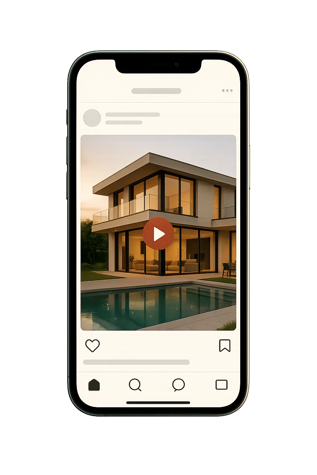 Social media retargeting ad mockup on a mobile phone