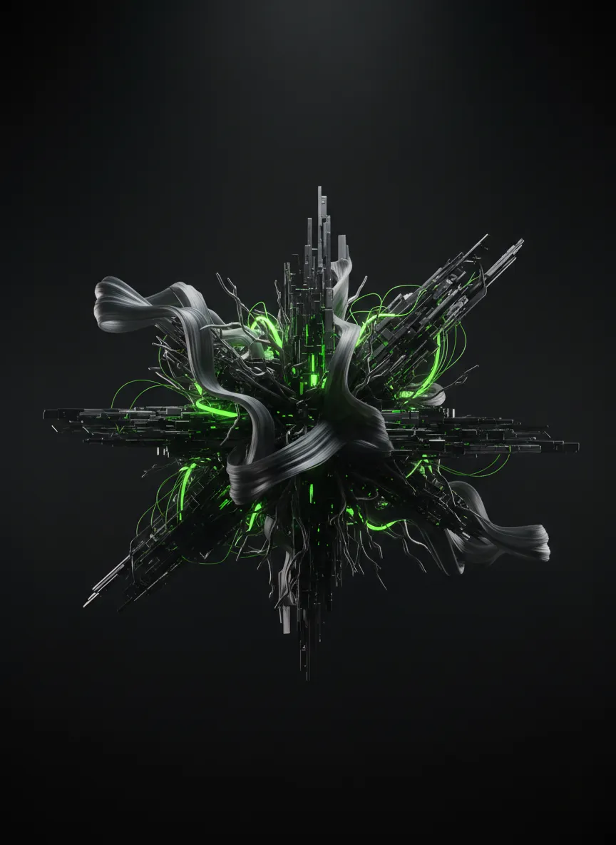 Illustration abstraite de la fusion technologique et sonore